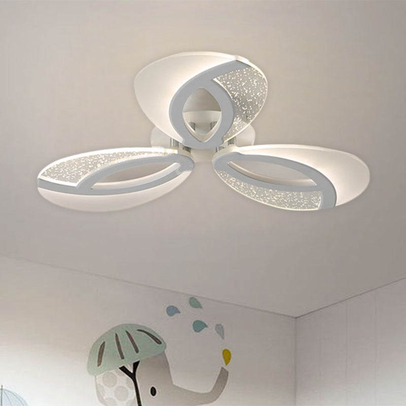 Contemporary Flush Mount Fan Ceiling Light with Adjustable Acrylic Shade in Multiple Light Tones