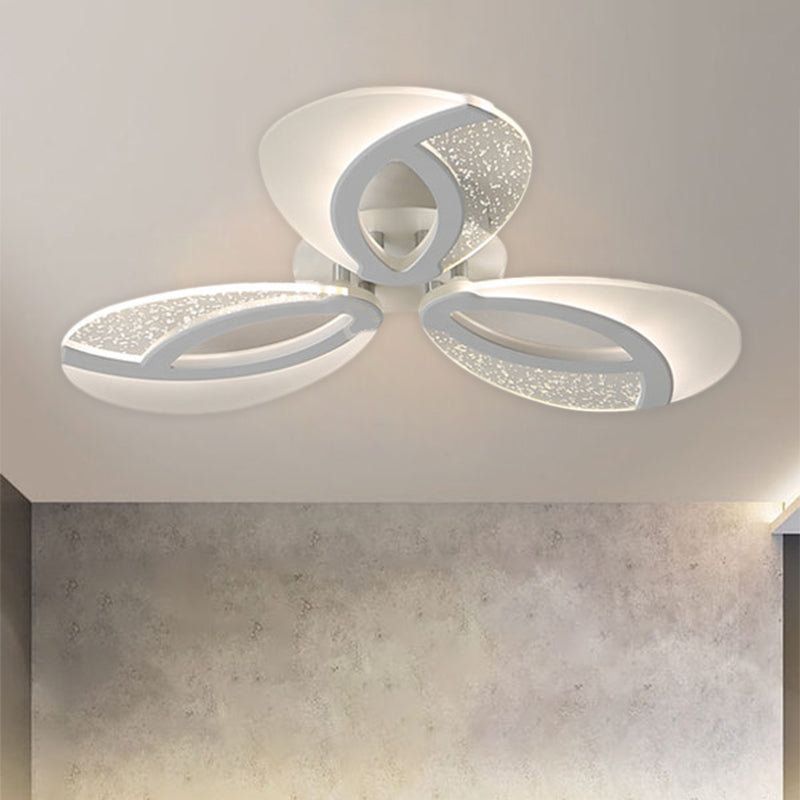 Contemporary Flush Mount Fan Ceiling Light With Adjustable Acrylic Shade In Multiple Tones