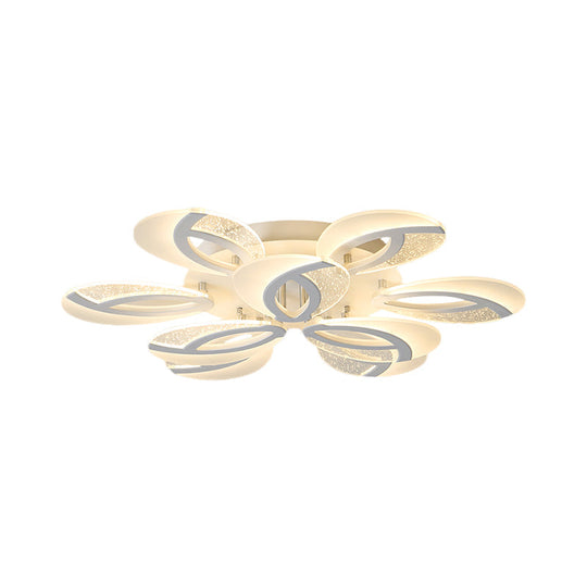 Contemporary Flush Mount Fan Ceiling Light with Adjustable Acrylic Shade in Multiple Light Tones