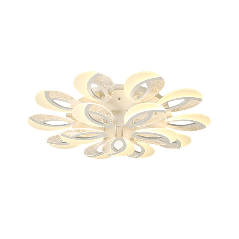 Contemporary Flush Mount Fan Ceiling Light with Adjustable Acrylic Shade in Multiple Light Tones