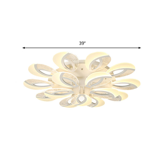 Contemporary Flush Mount Fan Ceiling Light with Adjustable Acrylic Shade in Multiple Light Tones