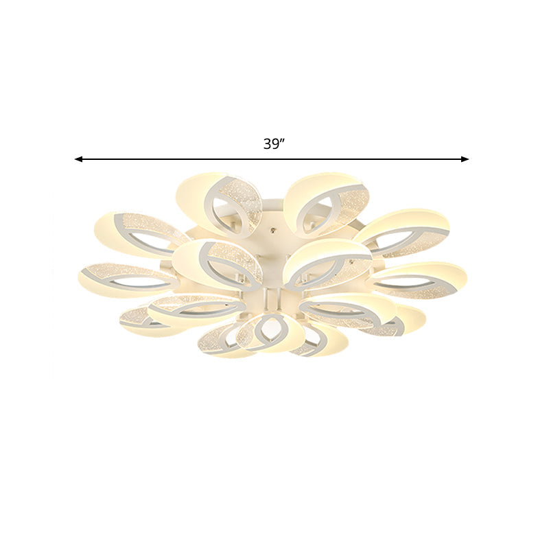 Contemporary Flush Mount Fan Ceiling Light With Adjustable Acrylic Shade In Multiple Tones