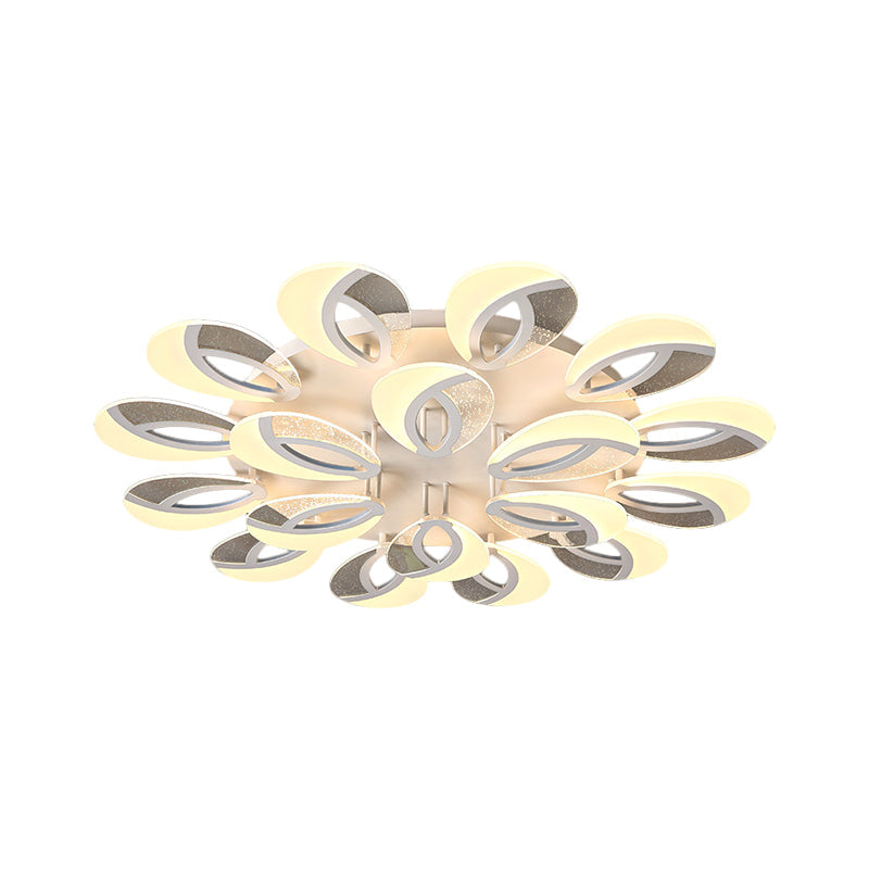 Contemporary Flush Mount Fan Ceiling Light with Adjustable Acrylic Shade in Multiple Light Tones