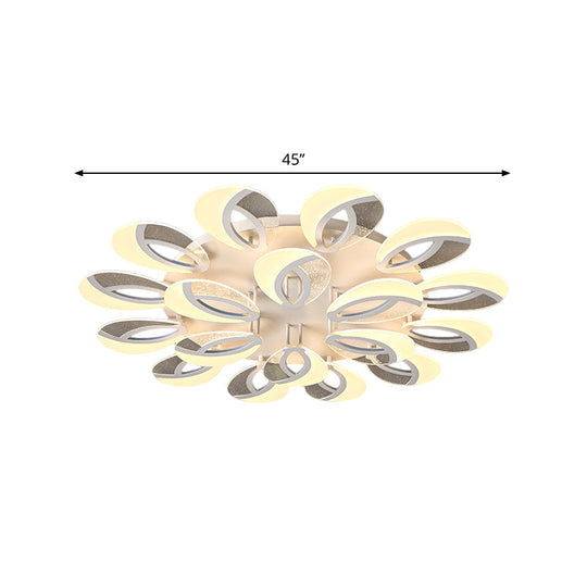 Contemporary Flush Mount Fan Ceiling Light with Adjustable Acrylic Shade in Multiple Light Tones