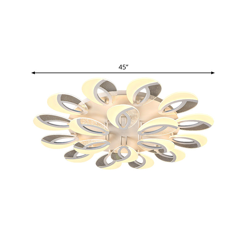 Contemporary Flush Mount Fan Ceiling Light With Adjustable Acrylic Shade In Multiple Tones