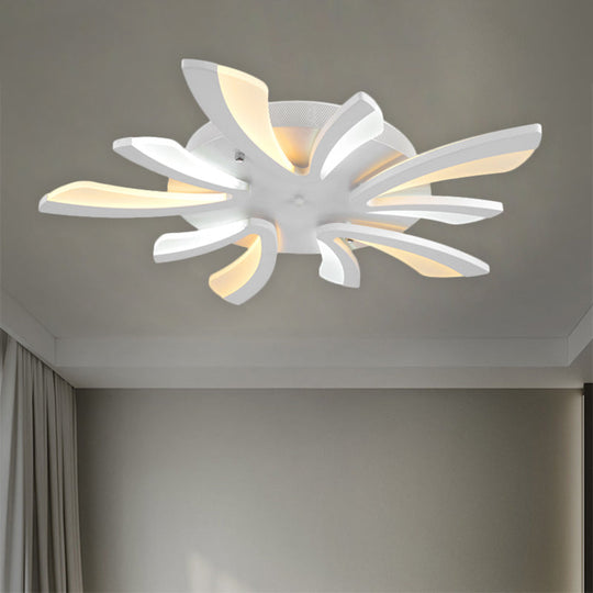 Modern Dandelion Flush Mount Light - Acrylic Ceiling Fixture with 3/5/9 Lights for Living Room in Warm/White Light