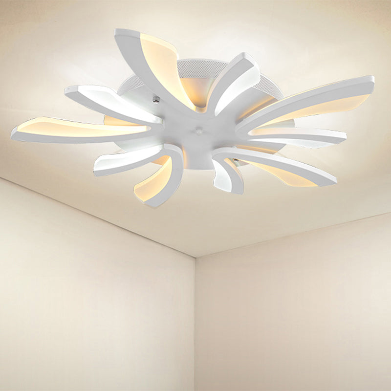 Modern Dandelion Flush Mount Light - Acrylic Ceiling Fixture with 3/5/9 Lights for Living Room in Warm/White Light