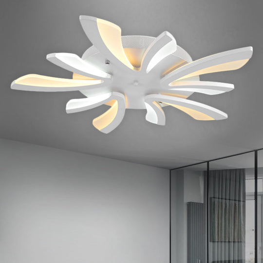 Modern Dandelion Flush Mount Light - Acrylic Ceiling Fixture with 3/5/9 Lights for Living Room in Warm/White Light