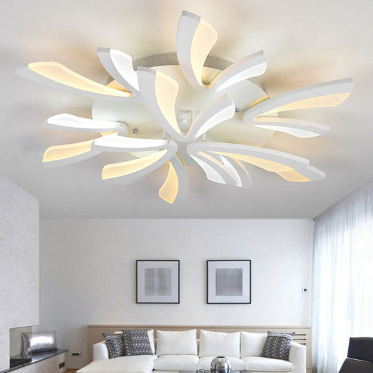 Modern Dandelion Flush Mount Light - Acrylic Ceiling Fixture with 3/5/9 Lights for Living Room in Warm/White Light