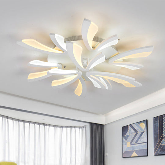 Modern Dandelion Flush Mount Light - Acrylic Ceiling Fixture with 3/5/9 Lights for Living Room in Warm/White Light