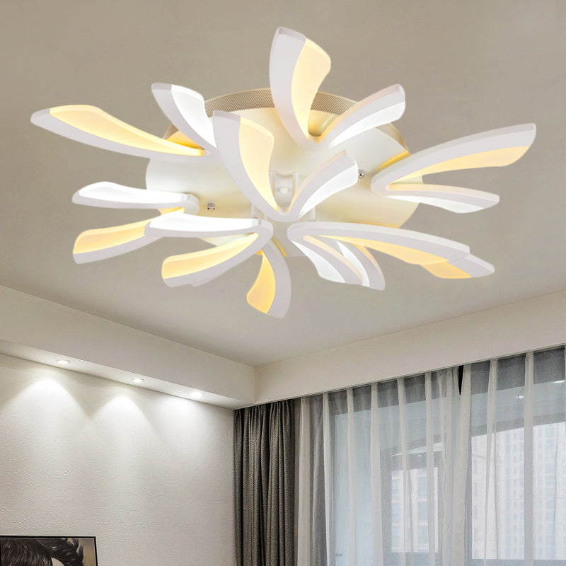 Modern Dandelion Flush Mount Light - Acrylic Ceiling Fixture with 3/5/9 Lights for Living Room in Warm/White Light