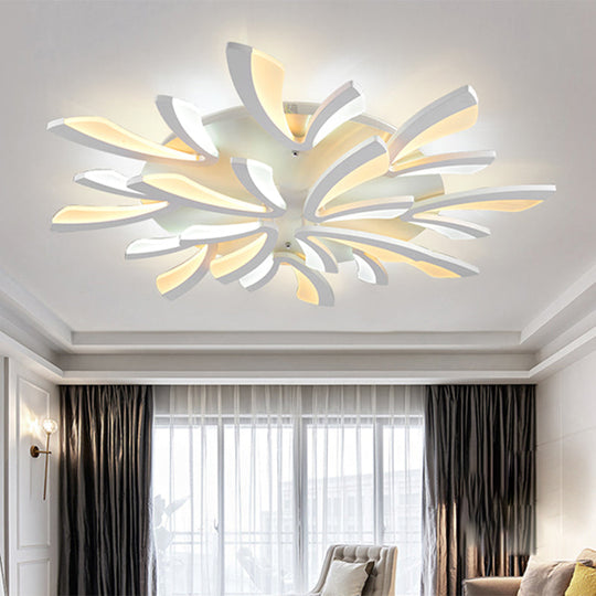 Modern Dandelion Flush Mount Light - Acrylic Ceiling Fixture with 3/5/9 Lights for Living Room in Warm/White Light