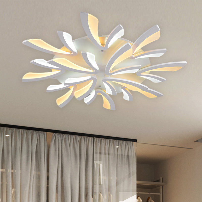 Modern Dandelion Flush Mount Light - Acrylic Ceiling Fixture with 3/5/9 Lights for Living Room in Warm/White Light