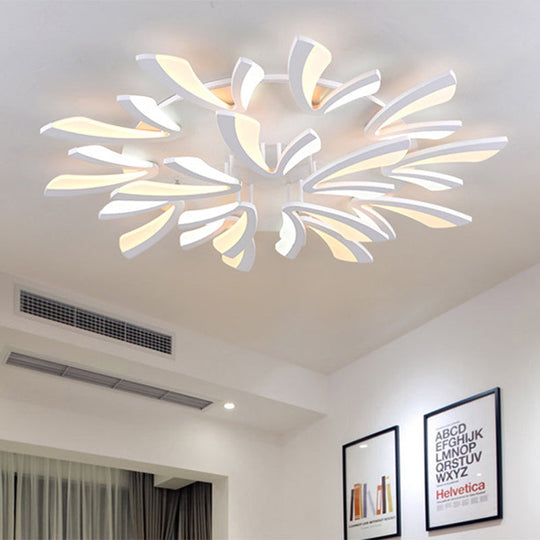 Modern Dandelion Flush Mount Light - Acrylic Ceiling Fixture with 3/5/9 Lights for Living Room in Warm/White Light