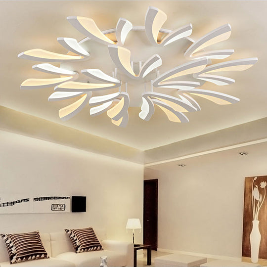 Modern Dandelion Flush Mount Light - Acrylic Ceiling Fixture with 3/5/9 Lights for Living Room in Warm/White Light