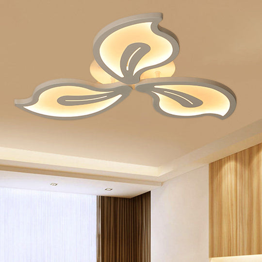 Modern Bauhinia Leaf Flush Light: Acrylic LED Ceiling Lamp for Living Room. Available in 3/5/9-Light Options and Warm/White/Natural Light