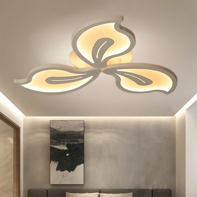 Modern Bauhinia Leaf Flush Light: Acrylic LED Ceiling Lamp for Living Room. Available in 3/5/9-Light Options and Warm/White/Natural Light