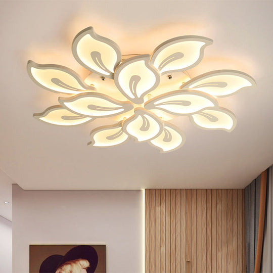 Modern Bauhinia Leaf Flush Light: Acrylic LED Ceiling Lamp for Living Room. Available in 3/5/9-Light Options and Warm/White/Natural Light