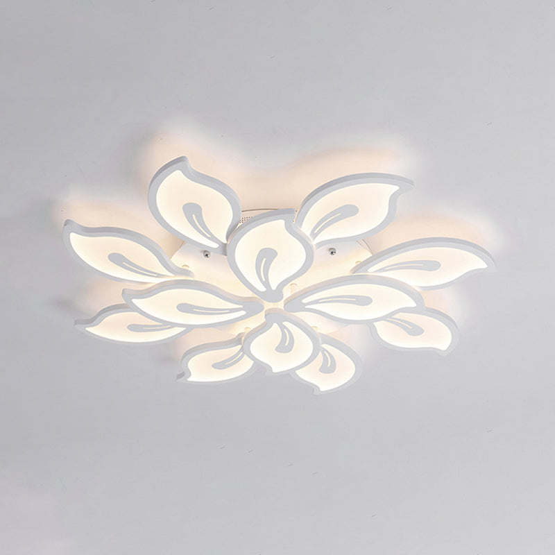 Modern Bauhinia Leaf Flush Light: Acrylic LED Ceiling Lamp for Living Room. Available in 3/5/9-Light Options and Warm/White/Natural Light