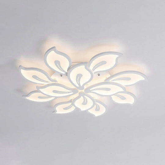 Modern Bauhinia Leaf Flush Light: Acrylic LED Ceiling Lamp for Living Room. Available in 3/5/9-Light Options and Warm/White/Natural Light