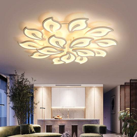 Modern Bauhinia Leaf Flush Light: Acrylic LED Ceiling Lamp for Living Room. Available in 3/5/9-Light Options and Warm/White/Natural Light