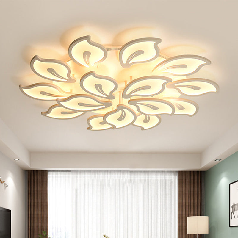 Modern Bauhinia Leaf Flush Light: Acrylic LED Ceiling Lamp for Living Room. Available in 3/5/9-Light Options and Warm/White/Natural Light