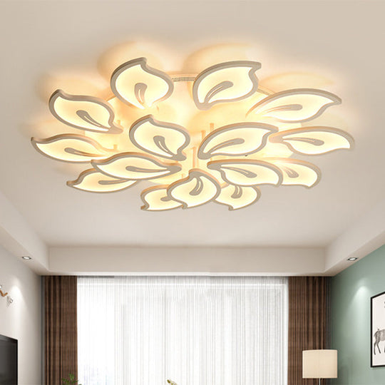 Modern Bauhinia Leaf Flush Light: Acrylic LED Ceiling Lamp for Living Room. Available in 3/5/9-Light Options and Warm/White/Natural Light