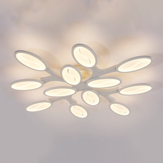 Acrylic Oval Ceiling Light Modern Led 3/6/9 Lights Flush Mount Fixture In Warm/White/Natural For