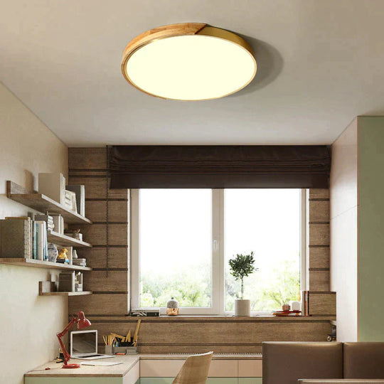 Northern Led Round Wood Copper Tricolour Light Ceiling Lamp