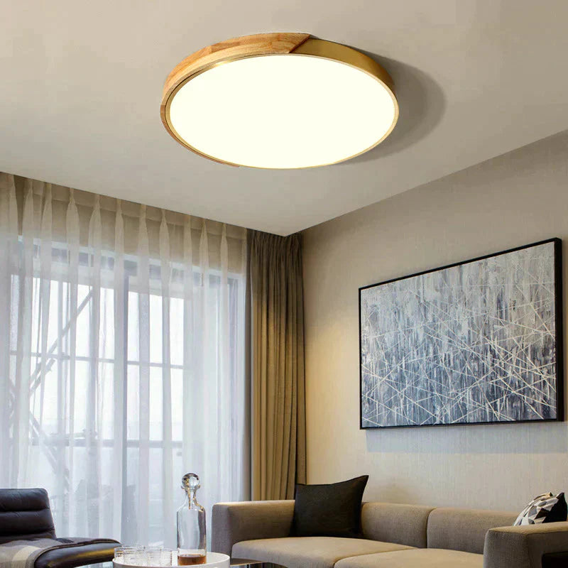 Northern Led Round Wood Copper Tricolour Light Ceiling Lamp