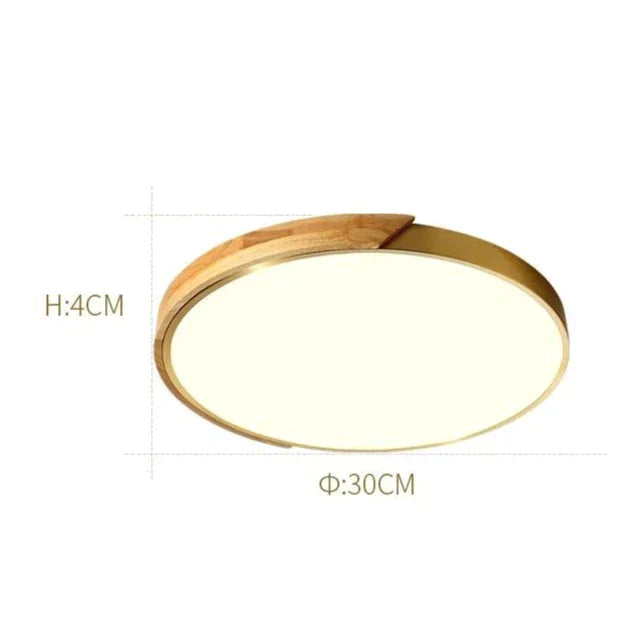 Northern Led Round Wood Copper Tricolour Light Ceiling Lamp