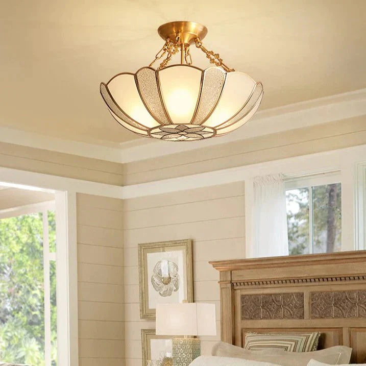 Country Style Room Living Room Copper Ceiling Lamp