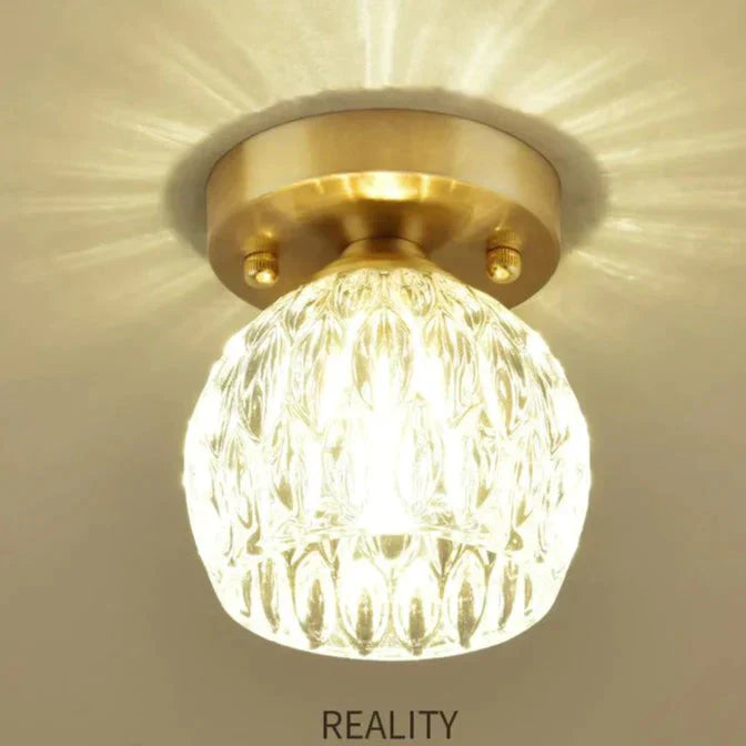 Personalized Crystal Living Room Corridor Lamp Copper Ceiling Lamp