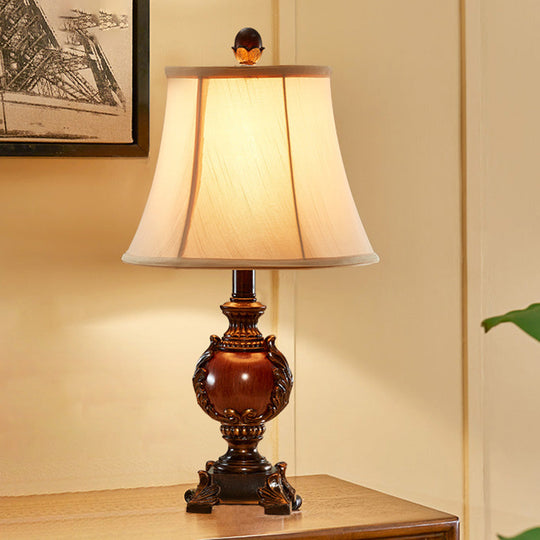 Traditional Style Empire Guest Room Desk Light With Urn Base - Brown Table