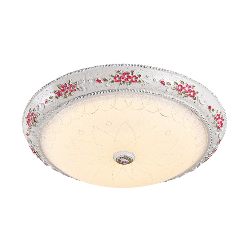 Traditional Style Led Flush Mount Ceiling Light In Cream Glass Available 3 Sizes