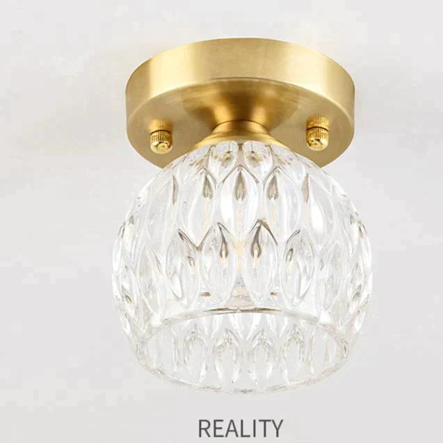 Personalized Crystal Living Room Corridor Lamp Copper Ceiling