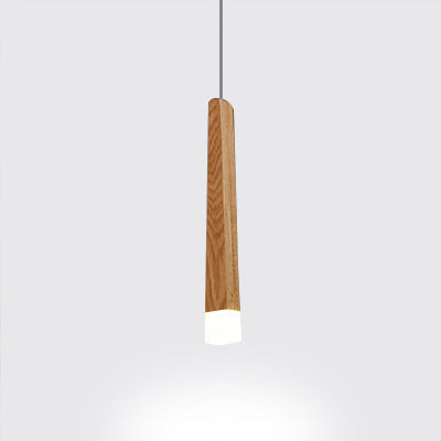 Wooden Led Pendant Light For Dining Room - Matchstick Design With Diffuser Warm/White 1/5/7-Light