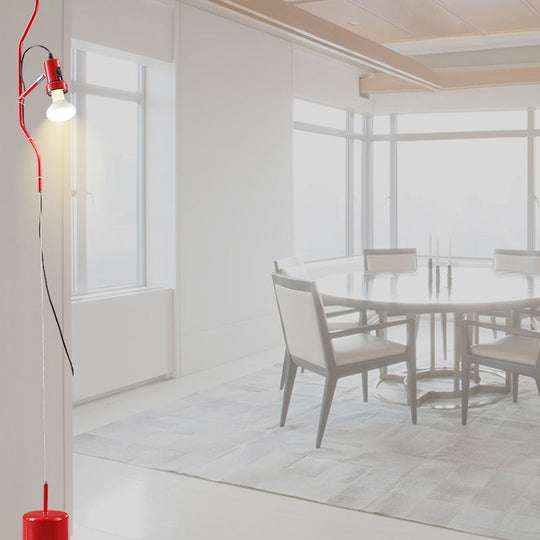 Adjustable Line Hanging Spot Light in Modern Metallic Style | Red/White | 1-Light | Living Room