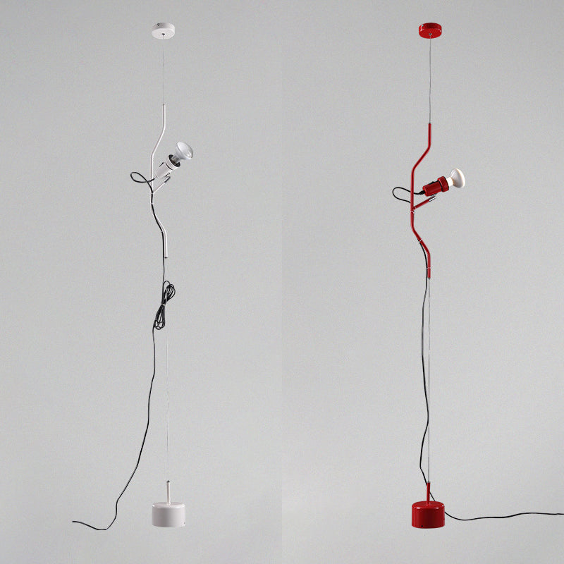 Adjustable Line Hanging Spot Light in Modern Metallic Style | Red/White | 1-Light | Living Room