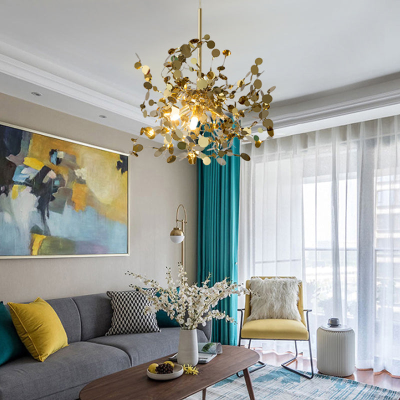 Cecilia - Gold Metal Led Firework Pendant Light For Modern Living Room