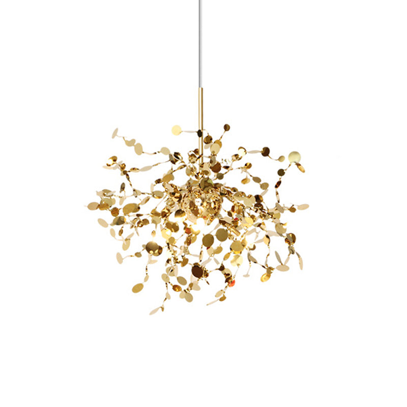 Cecilia - Gold Metal LED Firework Pendant Light for Modern Living Room