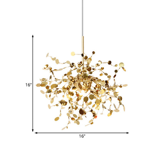 Cecilia - Gold Metal LED Firework Pendant Light for Modern Living Room