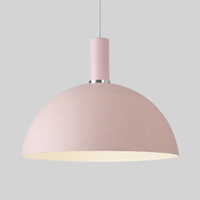 Modern Dome Suspension Light - Aluminum Pendant Lamp With Macaron Candy Colors