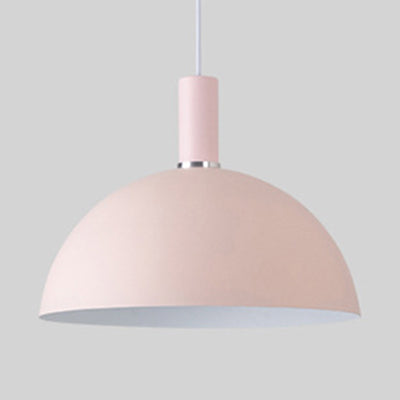 Aluminum Dome Suspension Light: Macaron Candy Pendant Lamp in Blue/Green/Yellow/Pink for Living Room