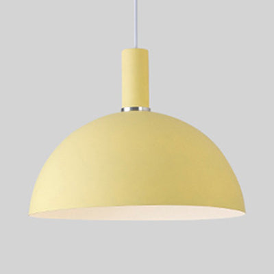 Modern Dome Suspension Light - Aluminum Pendant Lamp With Macaron Candy Colors