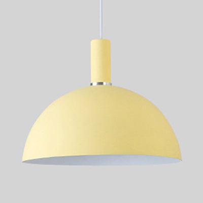 Modern Dome Suspension Light - Aluminum Pendant Lamp With Macaron Candy Colors