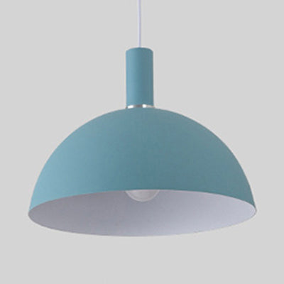 Modern Dome Suspension Light - Aluminum Pendant Lamp With Macaron Candy Colors