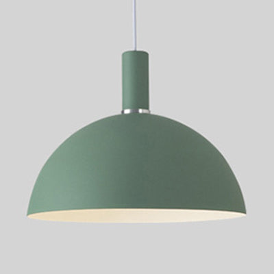 Modern Dome Suspension Light - Aluminum Pendant Lamp With Macaron Candy Colors