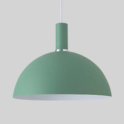 Aluminum Dome Suspension Light: Macaron Candy Pendant Lamp in Blue/Green/Yellow/Pink for Living Room