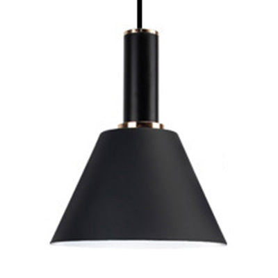 Modern Aluminum Cylinder & Bucket Pendant Light - Sleek Bedside Hanging Lamp Black